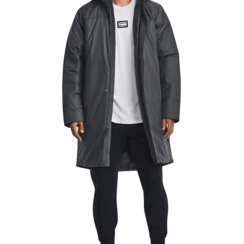 Under Armour UA Cold Gear Men's Insulated Winter Bench Coat Jacket Gray XS